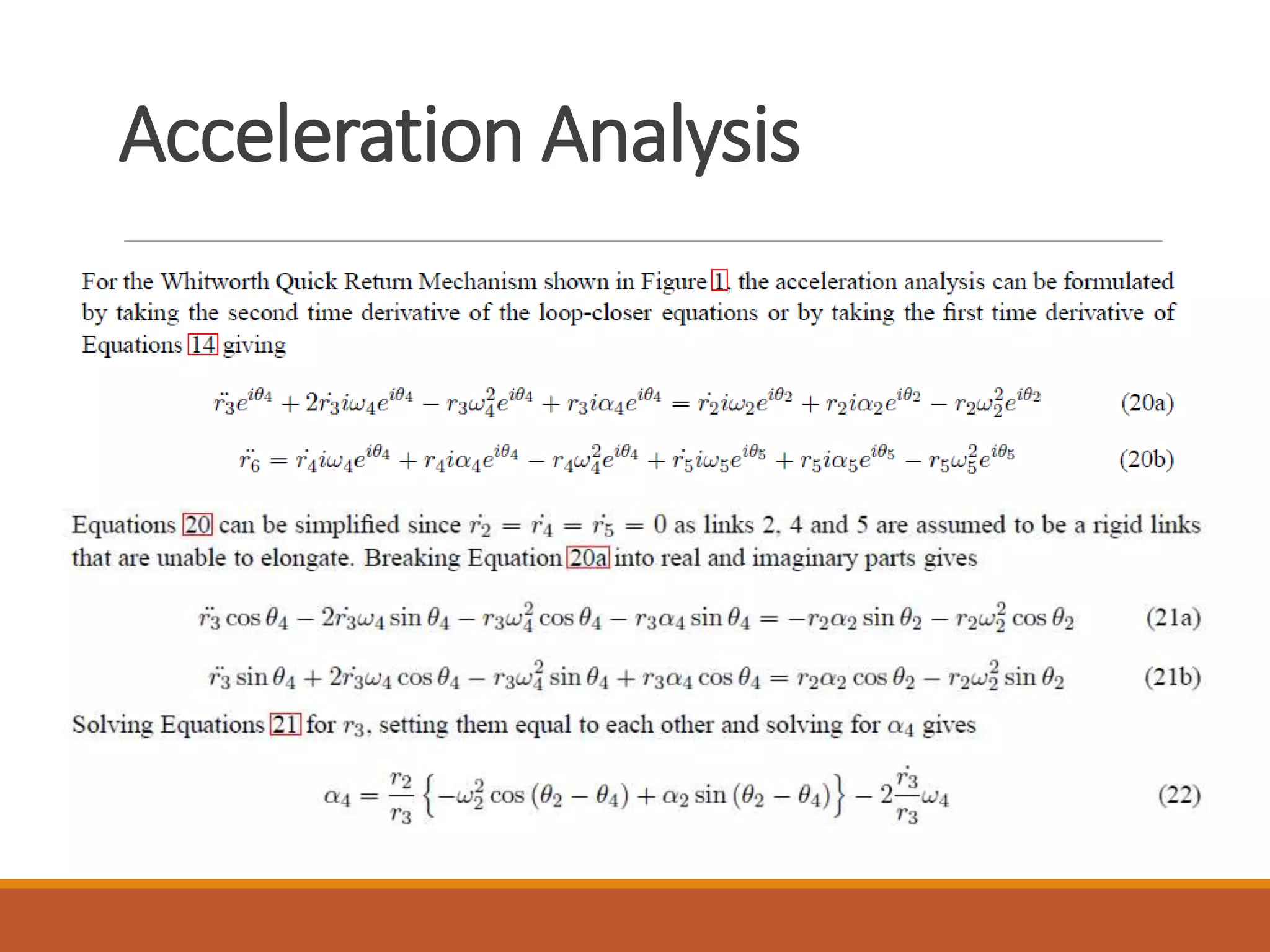 Acceleration Analysis
 