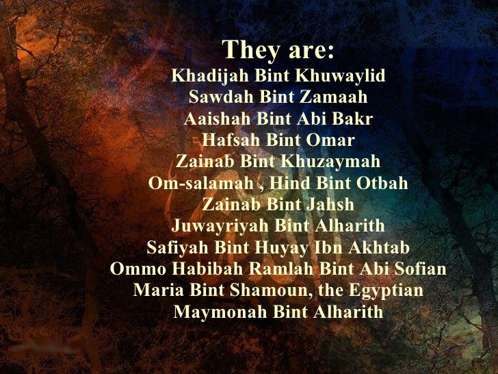 khadija the prophet muhammad wife Who was the first wife of the prophet muhammad after the death of khadija did the prophet muhammad have a wife named khadija according to islamic sources. khadija the prophet muhammad wife Who was the first wife of the prophet muhammad after the death of khadija did the prophet muhammad have a wife named khadija according to islamic sources.