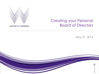 Creating your Personal
Board of Directors
May 21, 2014
 