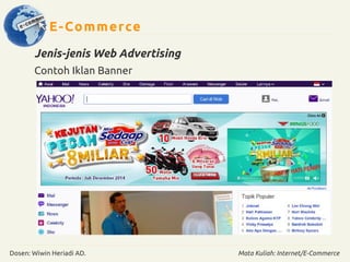 E-Commerce 
Jenis-jenis Web Advertising 
Contoh Iklan Banner 
Dosen: Wiwin Heriadi AD. Mata Kuliah: Internet/E-Commerce 
 