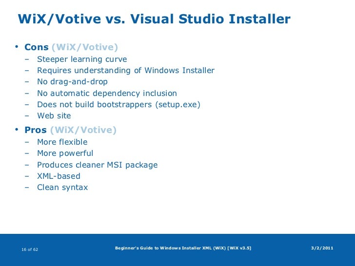 Beginnerâ€™s Guide to Windows Installer XML (WiX)