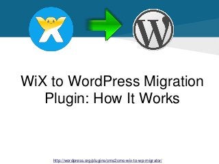 WiX to WordPress Migration
Plugin: How It Works

http://wordpress.org/plugins/cms2cms-wix-to-wp-migrator/

 
