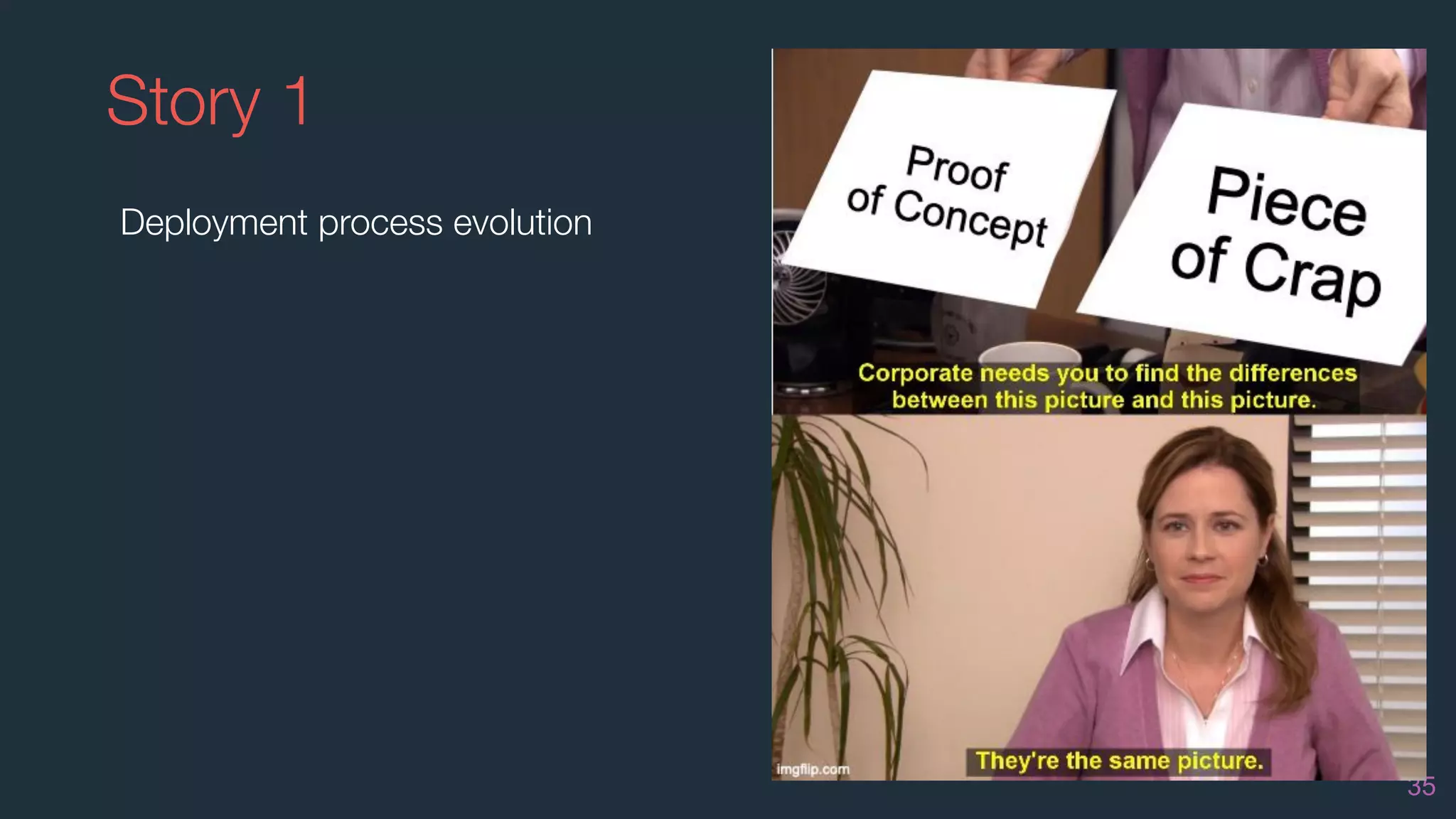 Story 1
35
Deployment process evolution
 