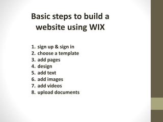 Wix tutorial | PPTX