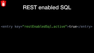 REST enabled SQL
<entry key="restEnabledSql.active">true</entry>
 