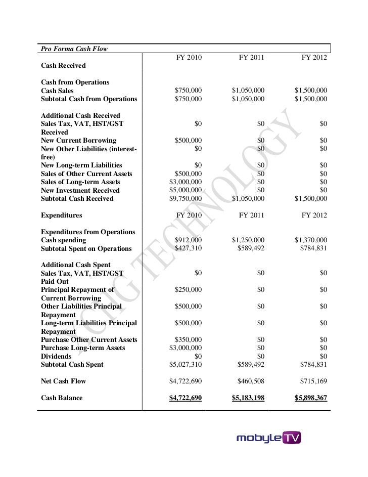 wize mobiletv malaysia business plan investment proposal projected financial statements sample