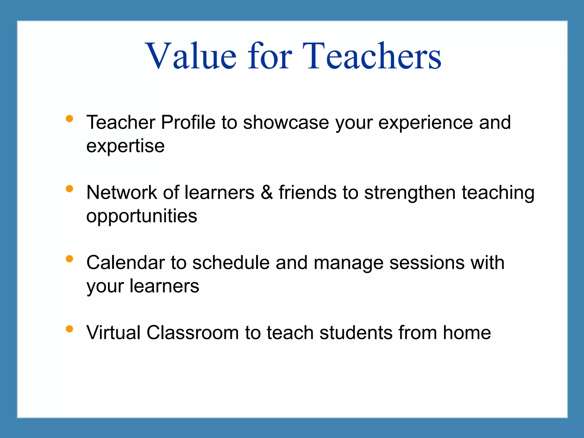 A start to teach in your own virtual classroom 