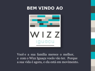 BEM VINDO AO
Você e a sua família merece o melhor,
e com o Wizz Iguaçu vocês vão ter. Porque
a sua vida é agora, e ela está em movimento.
 
