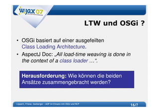 W-JAX 07 - AOP im Einsatz mit OSGi und RCP