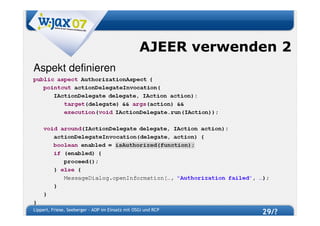 W-JAX 07 - AOP im Einsatz mit OSGi und RCP