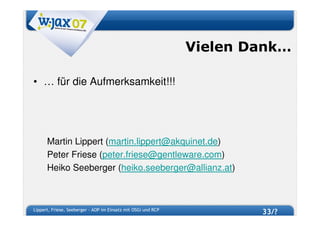 W-JAX 07 - AOP im Einsatz mit OSGi und RCP