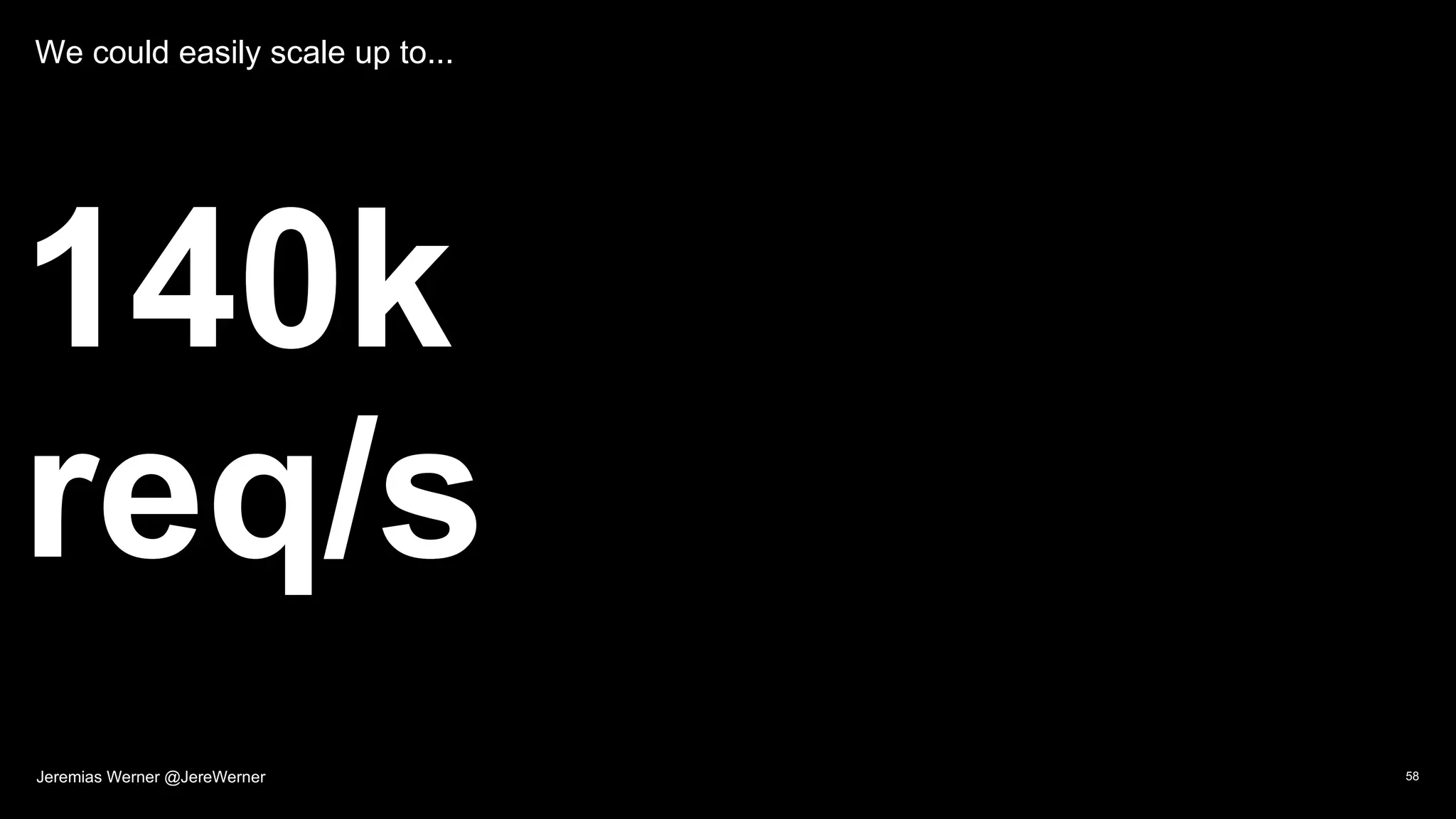 We could easily scale up to...
140k
req/s
58Jeremias Werner @JereWerner
 
