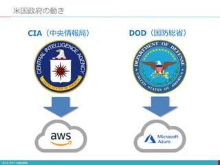 米国政府の動き
CIA（中央情報局） DOD（国防総省）
 