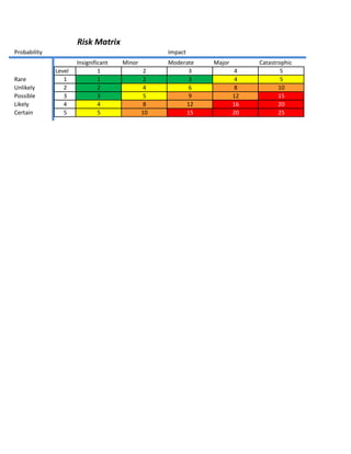 Minor Risk Risk matrix | PDF