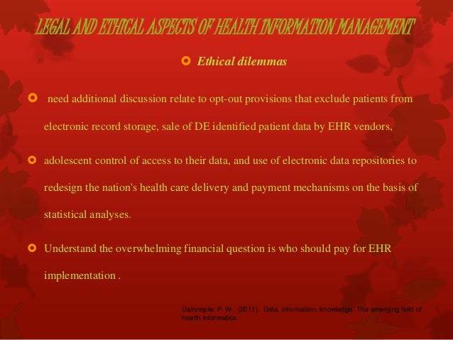 Health Information Management Ethical Challenges