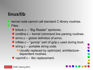 Linux Kernel Coding Standard The-Linux-Kernel-Introduction-cs251-2001.ppt