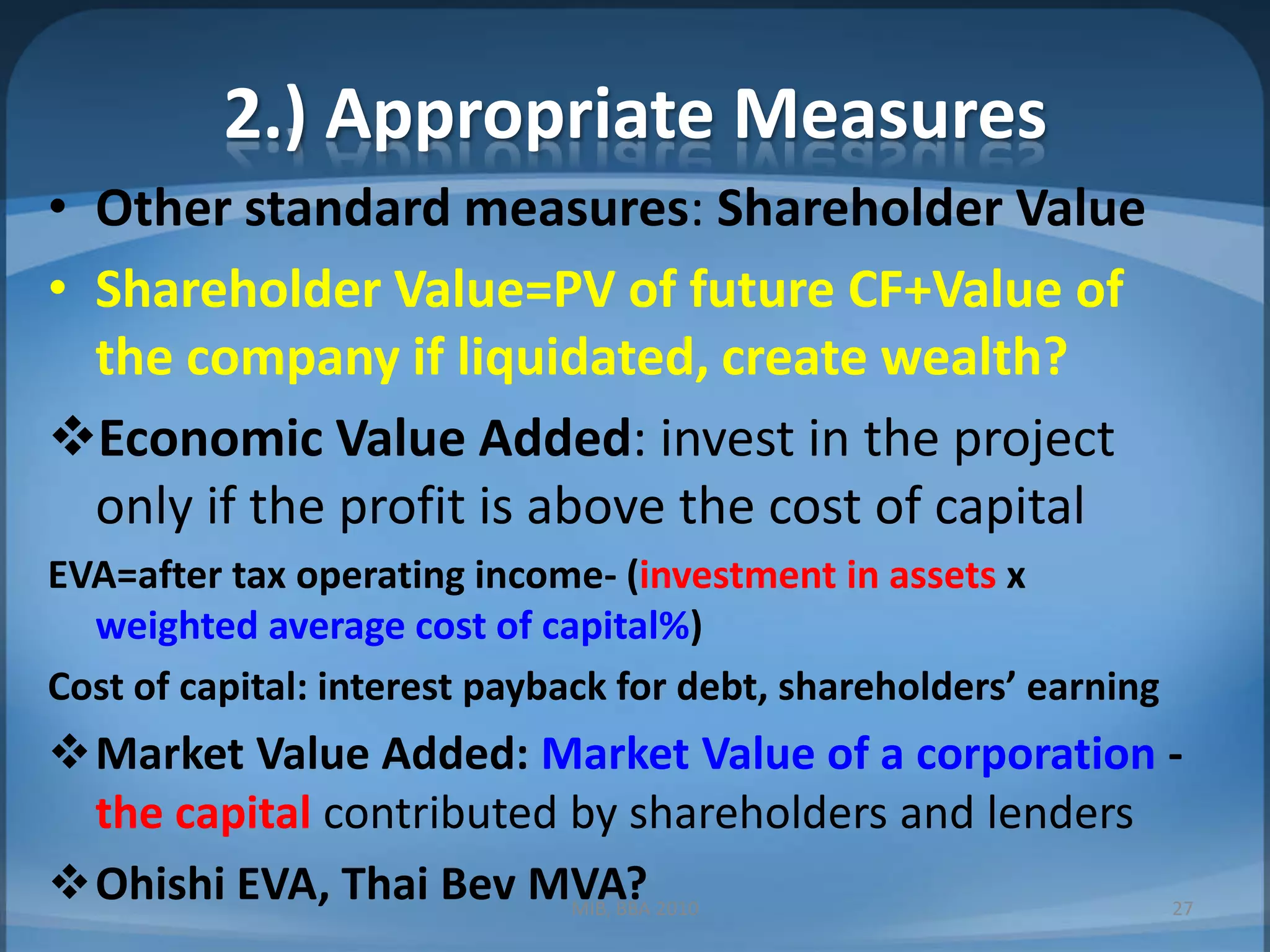 Example of an Action PlanSpecific actions to be takenDates to begin and end each actionPerson responsible for carrying out each actionPerson responsible for monitoringExpected financial and physical consequences of each actionContingency planMIB, BBA 201018