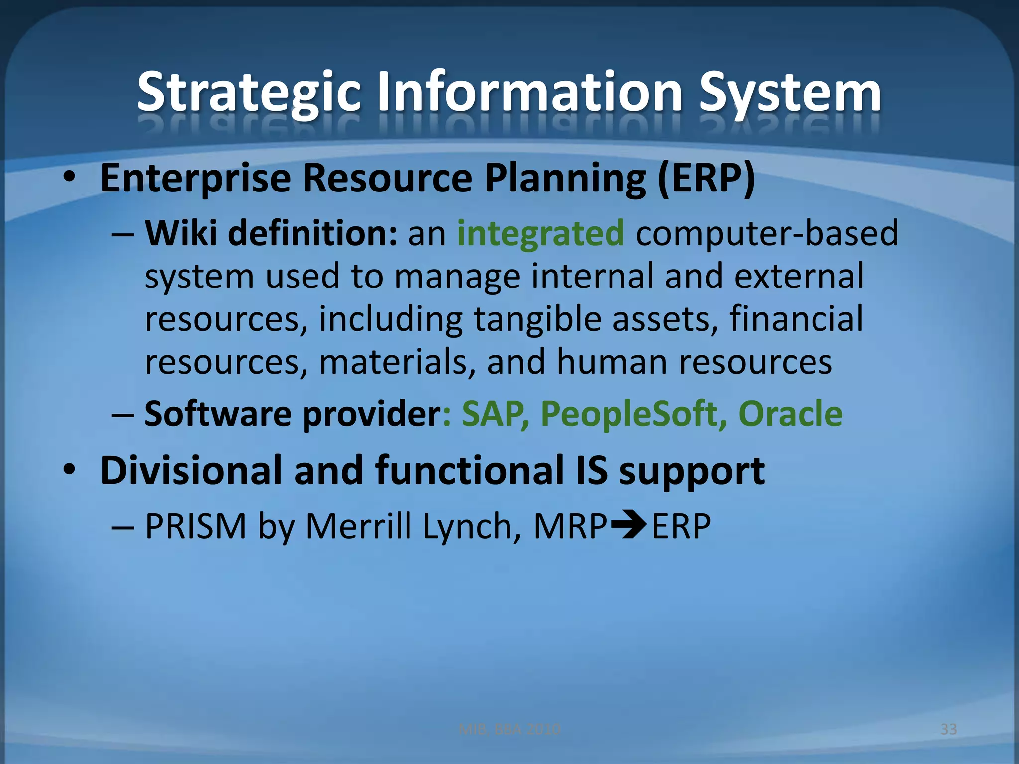 2.)Appropriate MeasuresLeading indicator, Input Controls: lead to the desire result, can predict the result and can fix the resultControl chartLagging indicator, Output Controls: post mortem study, can not fix or change anything Profit and loss, Market share, ROI, ROEBehavioral Controls: when performance results are hard to measure but the cause and effect between the activities and results is clear.(ISO 14000)MIB, BBA 201024