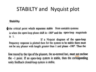 STABILTY and Nyquist plot
 