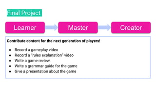 Game Based Language Learning for ESL Learners | PPTX