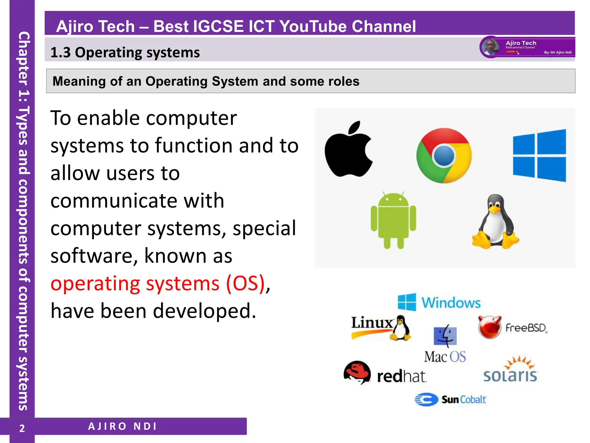 IGCSE ICT - Types and Components of Computer Systems - Operating ...