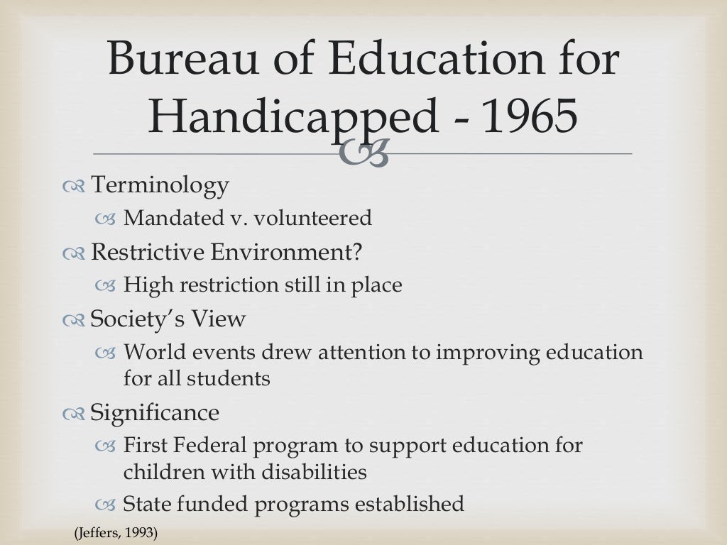 Wk1 History of Special Education
