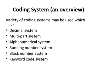 imr504 classification and filing system week 3 | PPT
