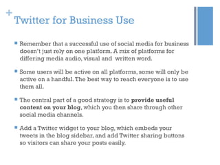 Social Media for business use