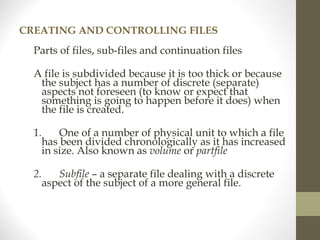 imr504 classification and filing system week 4 | PPT