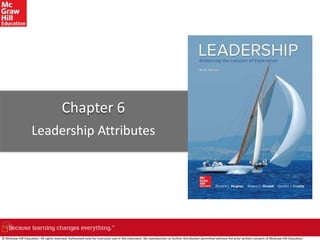 Chapter 6
Leadership Attributes
© McGraw-Hill Education. All rights reserved. Authorized only for instructor use in the classroom. No reproduction or further distribution permitted without the prior written consent of McGraw-Hill Education.
 