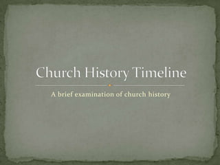 A brief examination of church history
 