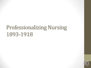 Professionalizing Nursing
1893-1918
 