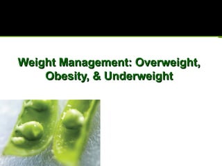 Weight Management: Overweight,Weight Management: Overweight,
Obesity, & UnderweightObesity, & Underweight
 