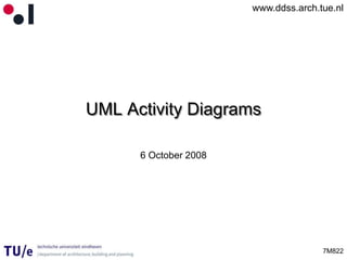 www.ddss.arch.tue.nl
7M822
UML Activity Diagrams
6 October 2008
 