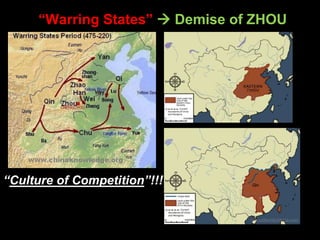 “Warring States”  Demise of ZHOU
“Culture of Competition”!!!
 