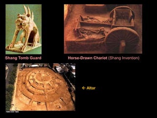 Shang Tomb Guard Horse-Drawn Chariot (Shang Invention)
 Altar
 