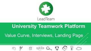 University Teamwork Platform
Value Curve, Interviews, Landing Page
 