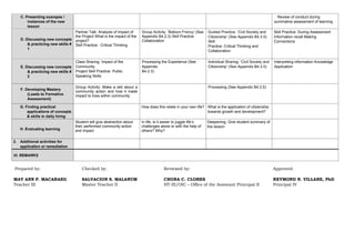 Daily Lesson Log for Community Engagement Citizenship and Solidarity | PDF