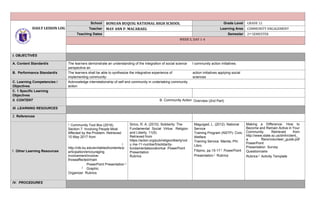 Daily Lesson Log for Community Engagement Citizenship and Solidarity | PDF