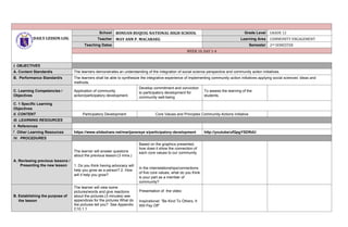 Daily Lesson Log for Community Engagement Citizenship and Solidarity | PDF