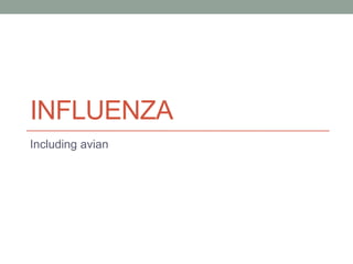INFLUENZA
Including avian

Chapter 31
Avian Influenza

 