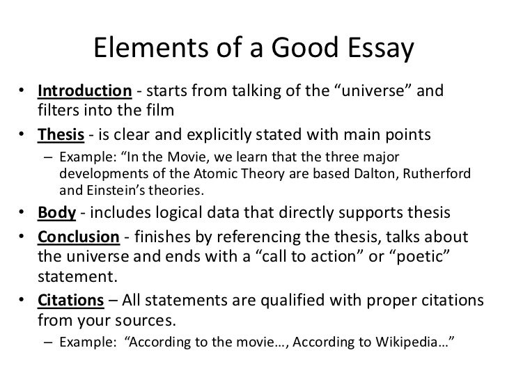 element of essay paragraph