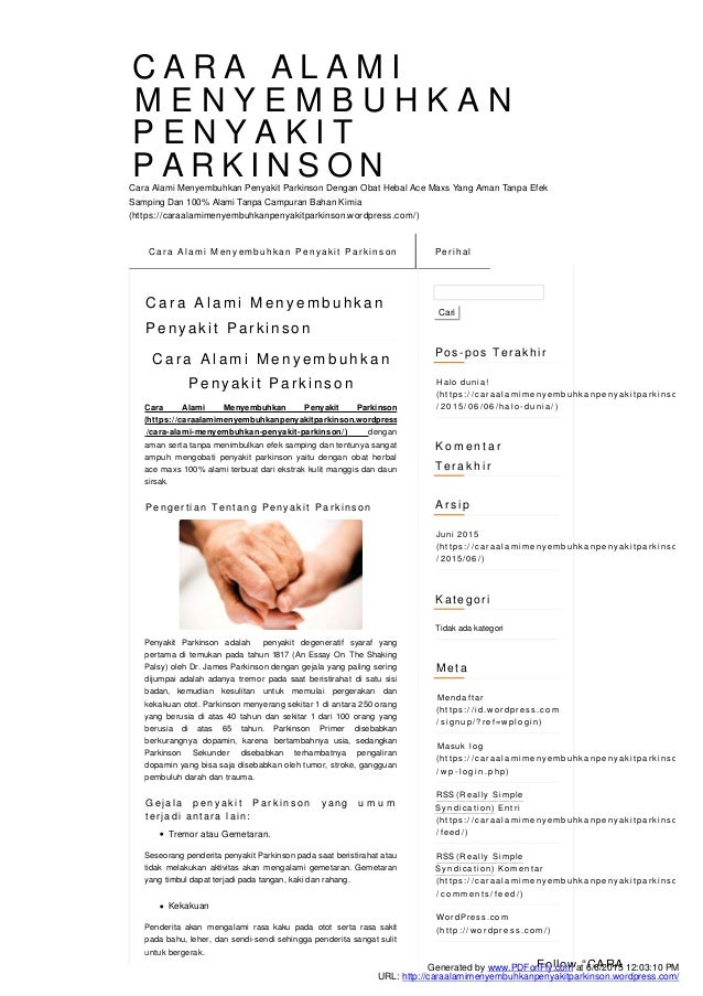  cara alami menyembuhkan penyakit parkinson 