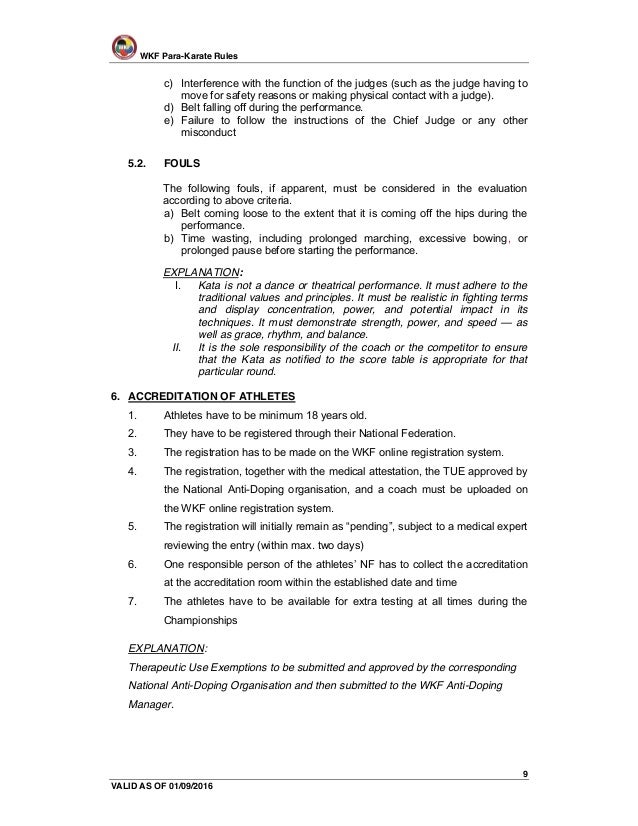 WKF ParaKarateRules