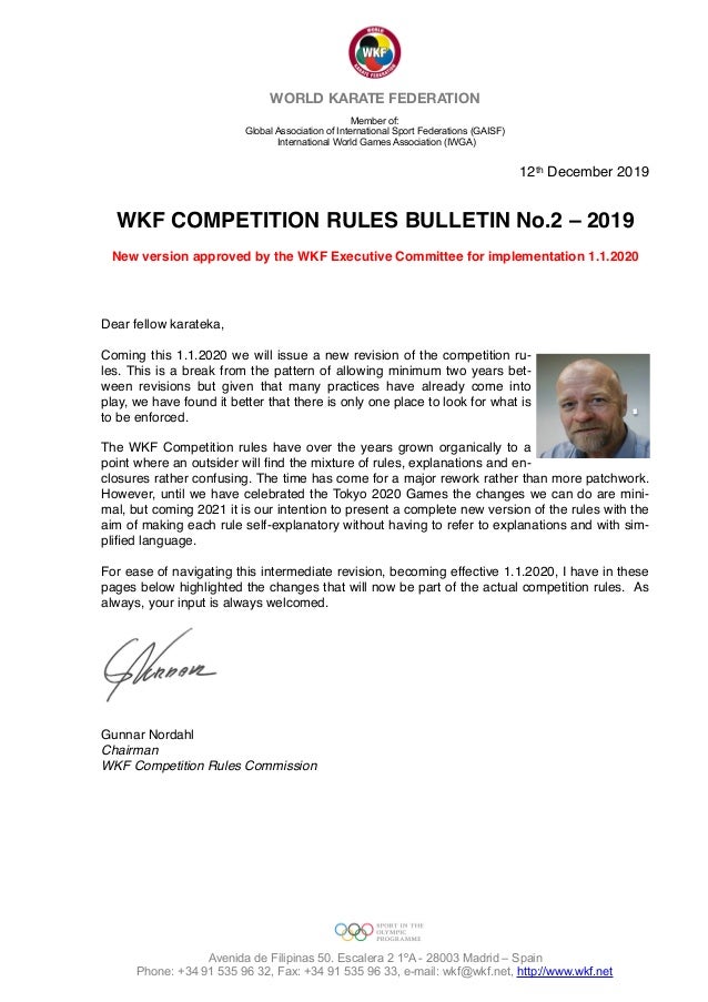 Wkf Crc Bulletin No 2 Wkf Competition Rules En
