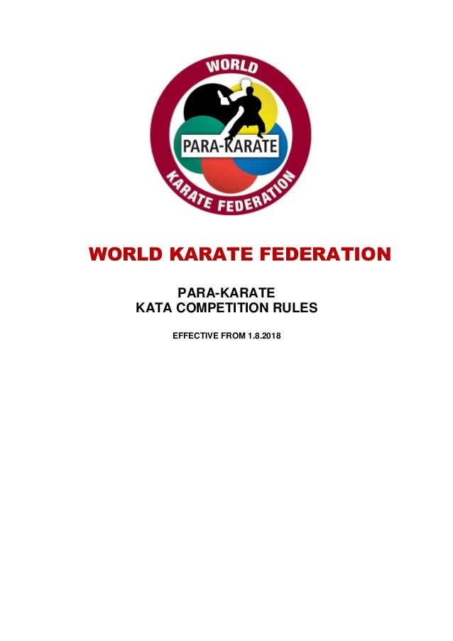 Wkf para karate rules 1 aug. 2018