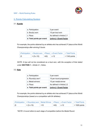 Wkf Score Sheet.pdf Wkf worldranking rules | PDF