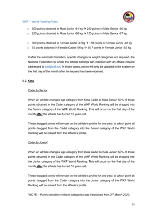 Wkf Ranking Wkf worldranking rules | PDF