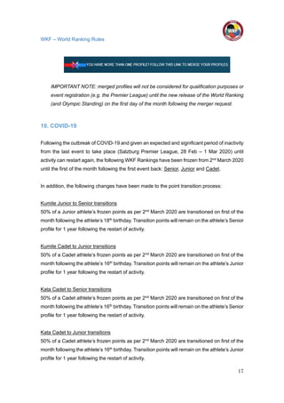 Wkf Ranking Wkf worldranking rules | PDF