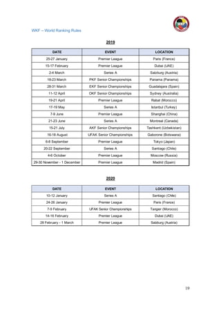Wkf Ranking Wkf worldranking rules | PDF